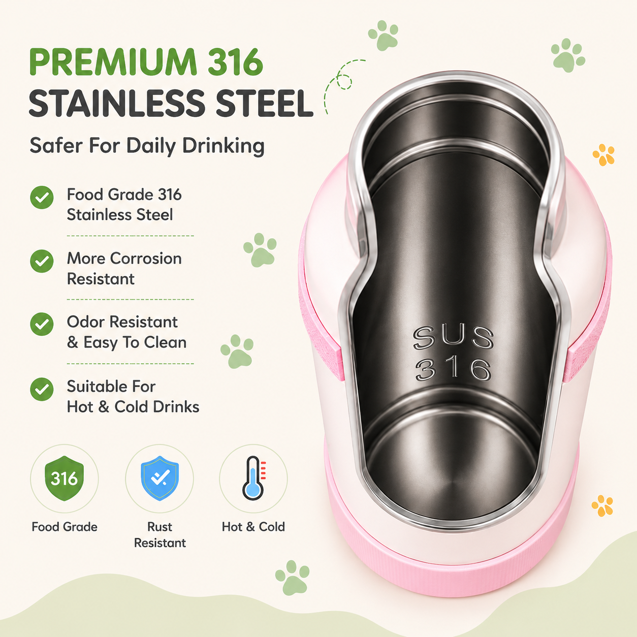 Heco 316 Stainless Steel Kids Bottle|BPA-Free Materials - DCTB