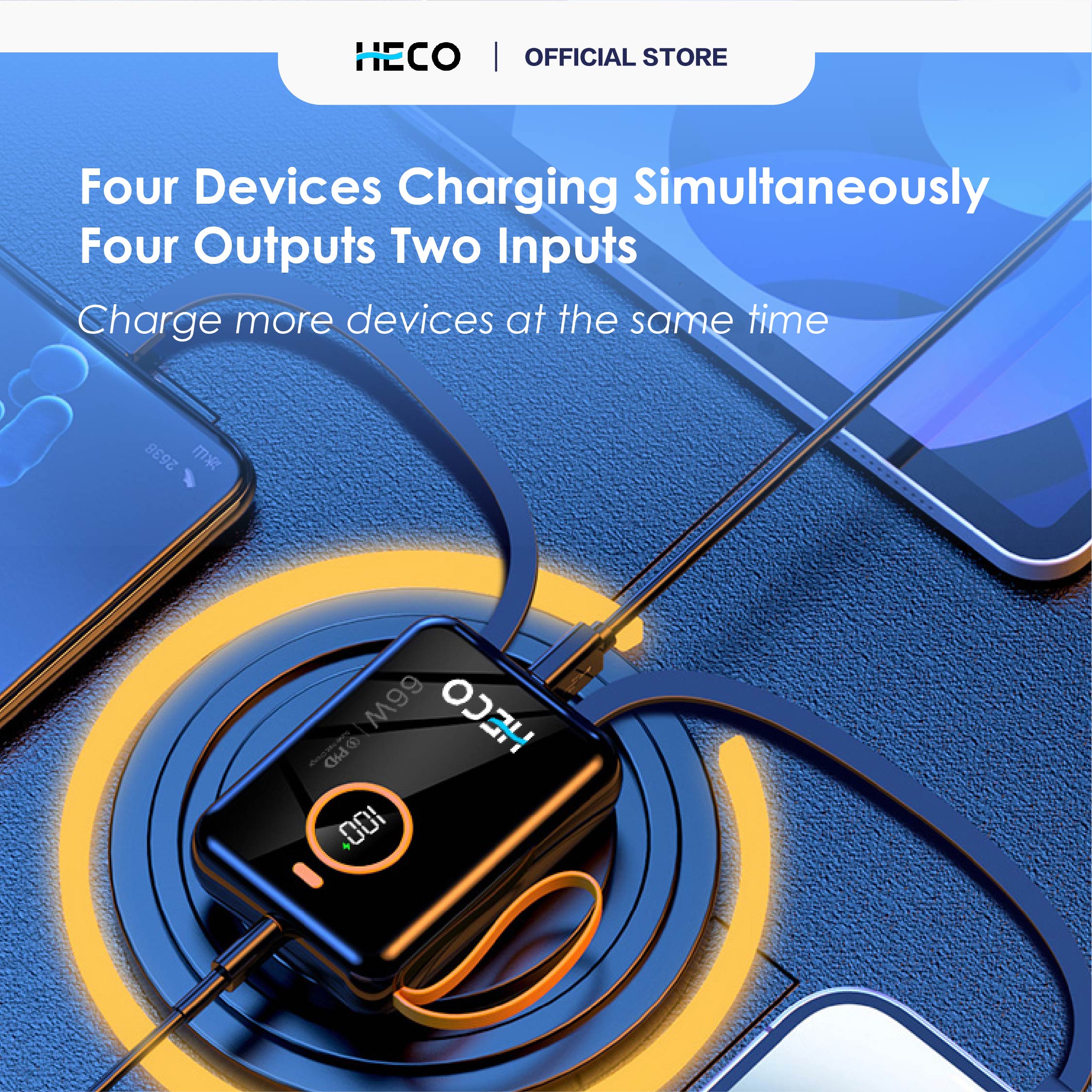 Heco 66W Fast Charge Powerbank 10000mah