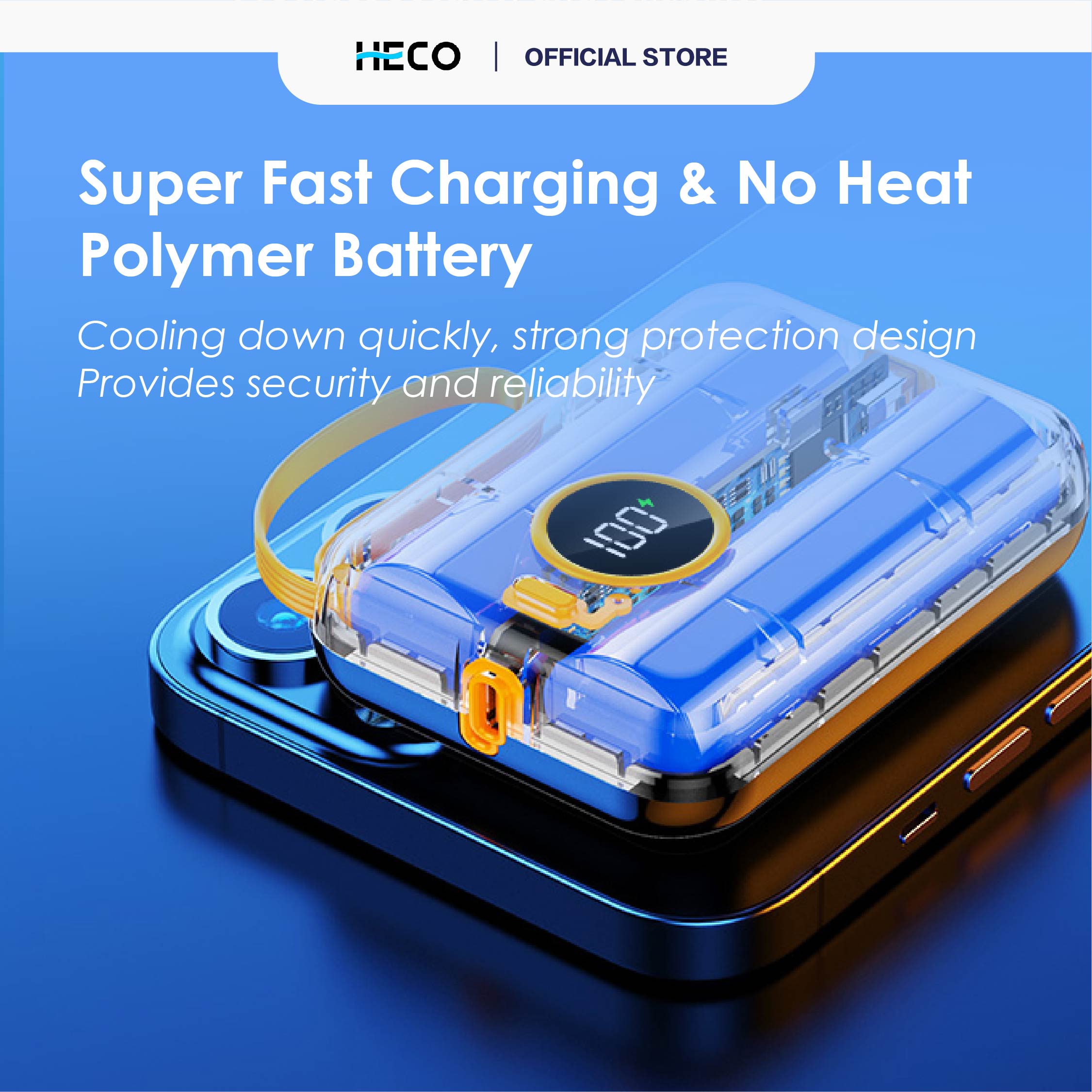 Heco 66W Fast Charge Powerbank 10000mah
