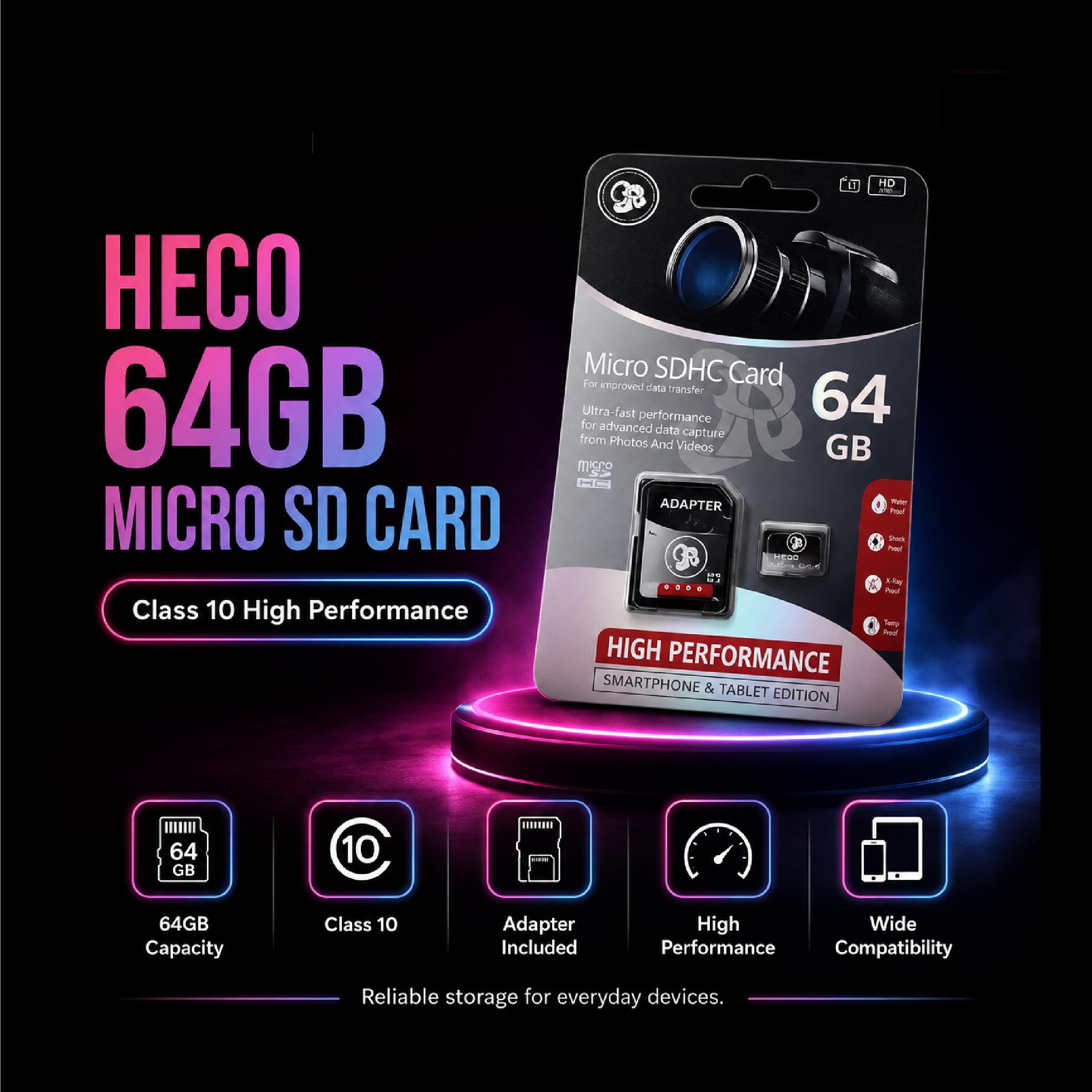 Heco 64GB Micro SD Card|Class 10 - DCTB