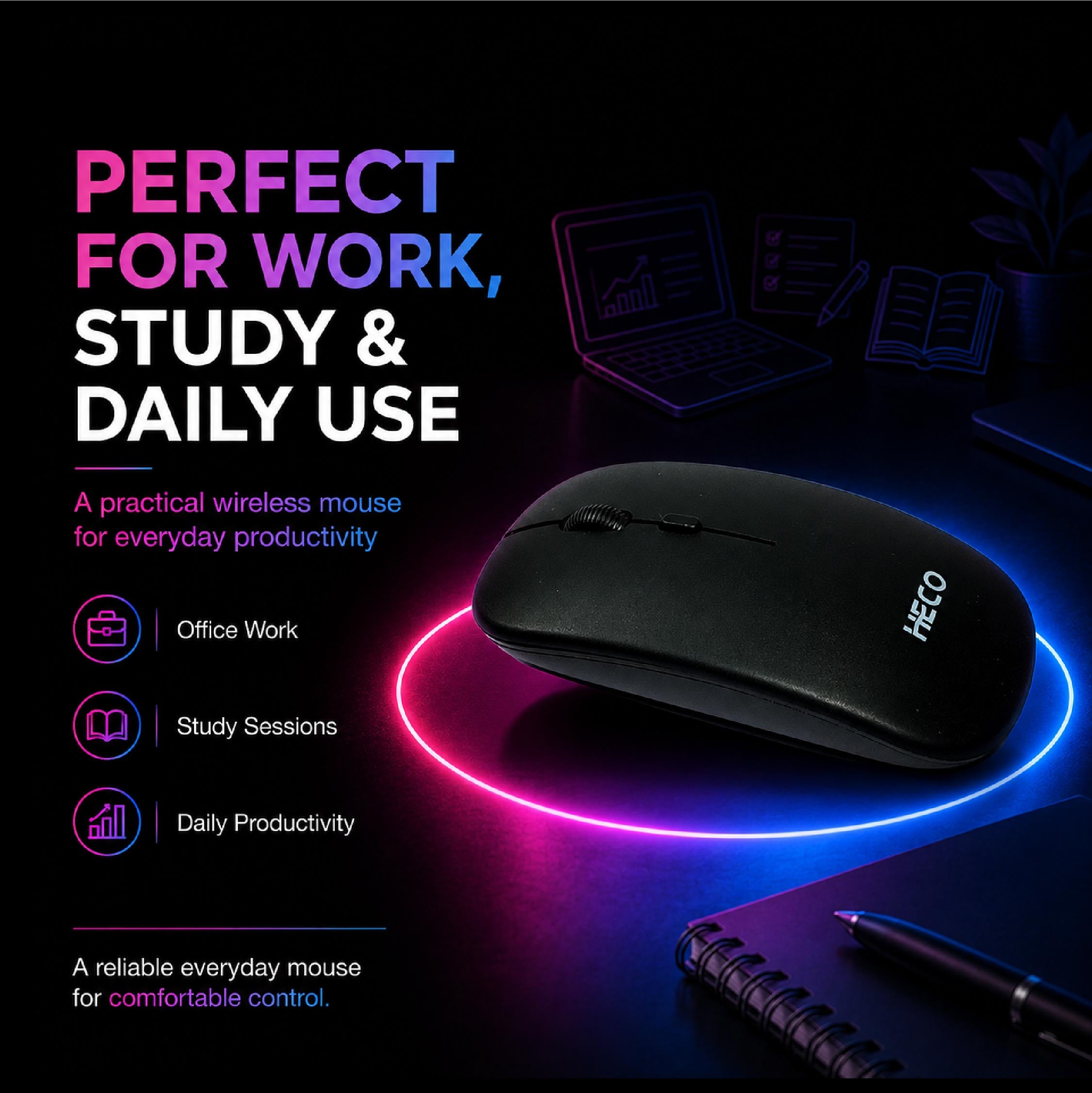 Heco Bluetooth Wireless Mouse - DCTB