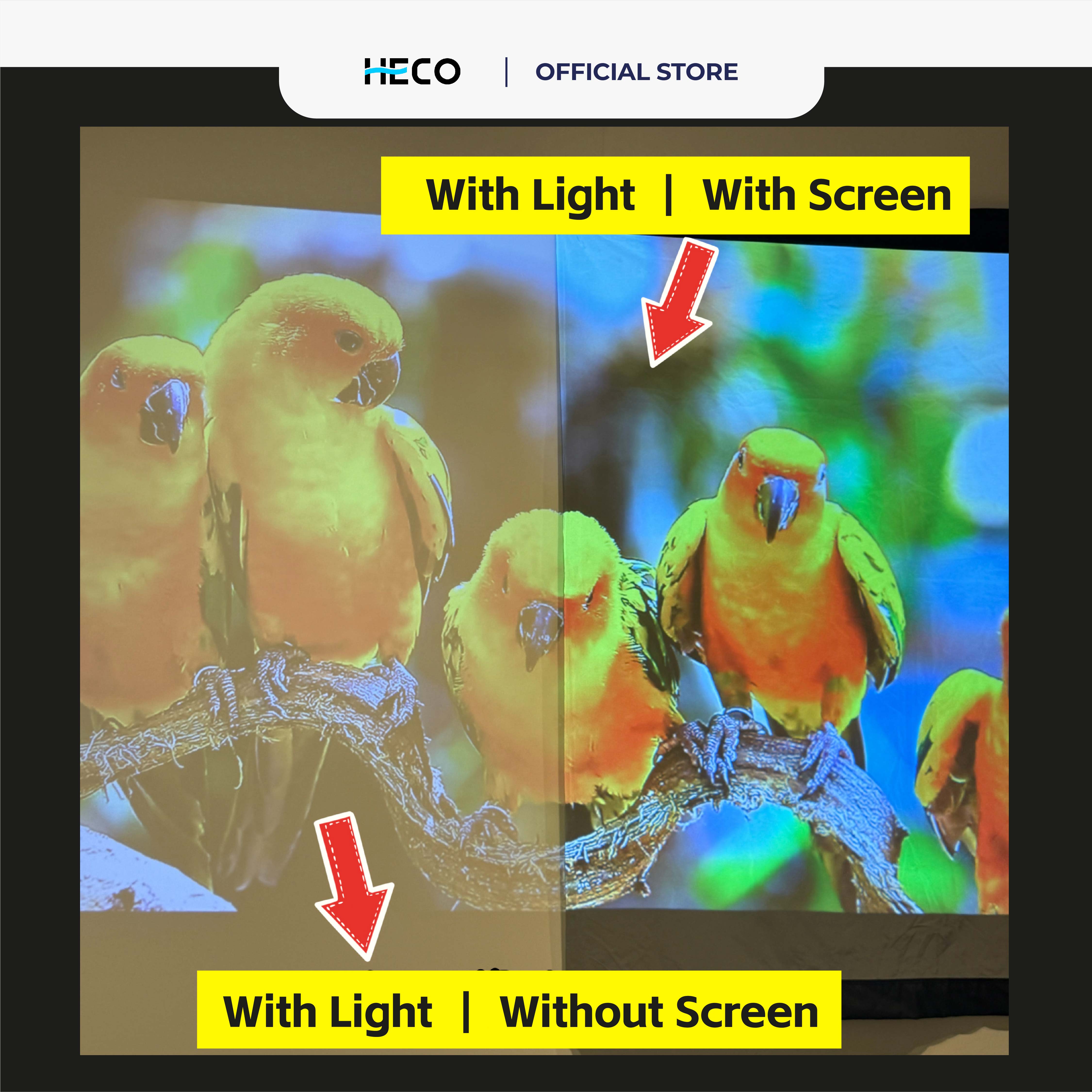 Heco 100” Inch Anti-Light Grey Projector Screen - DCTB