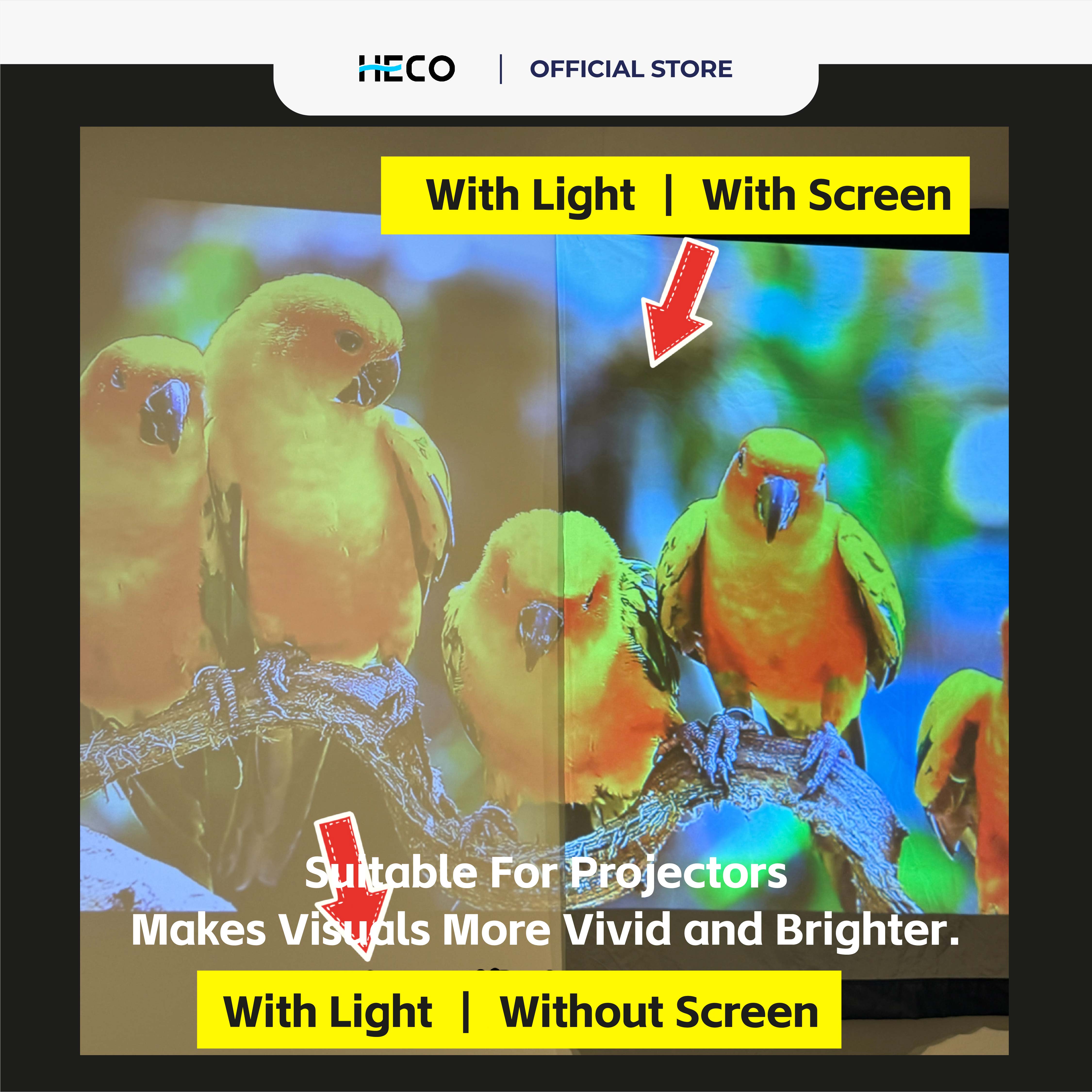 Heco 100” Inch Anti-Light Grey Projector Screen with Stand - DCTB