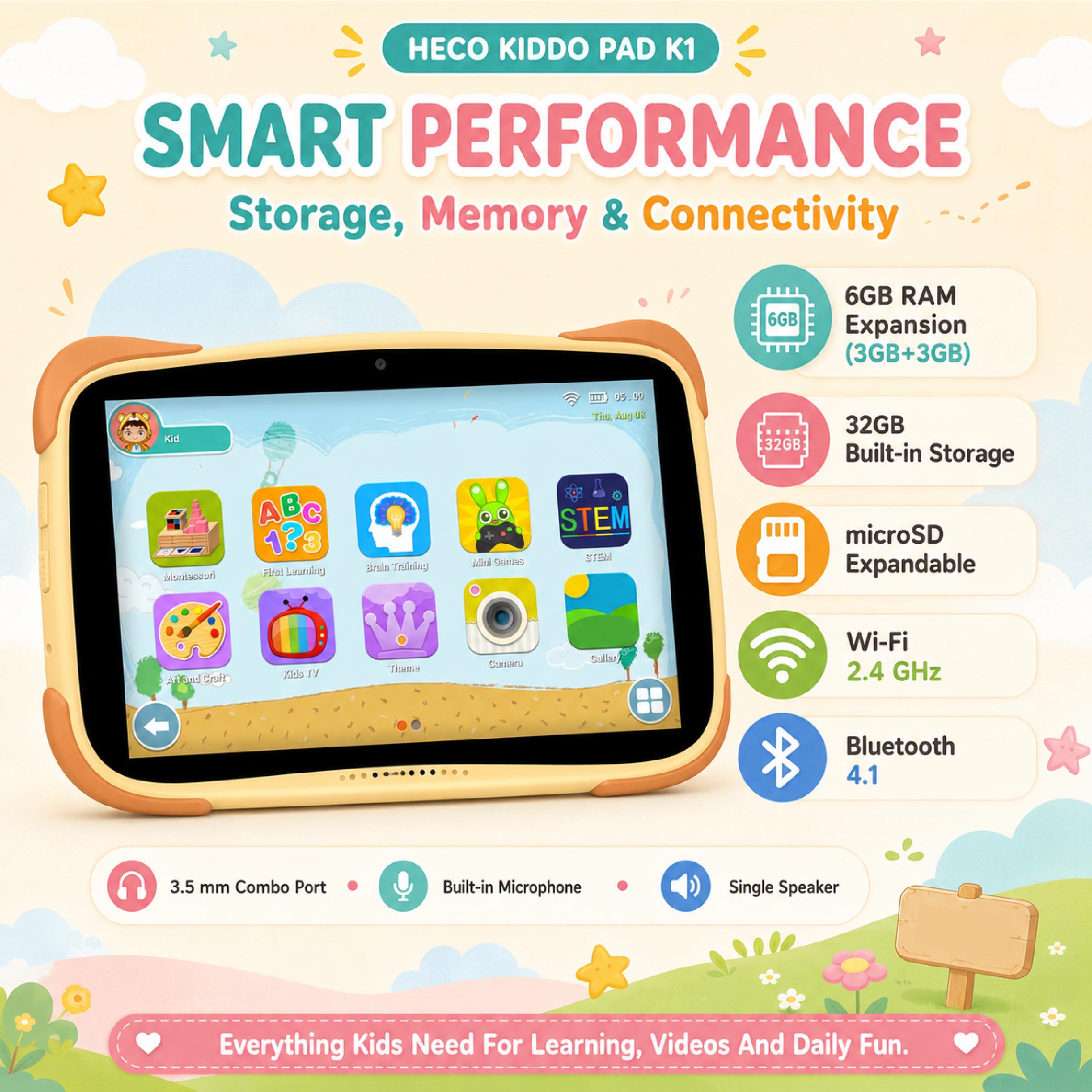 Heco Kiddo Pad K2 - Kids Tablet - DCTB