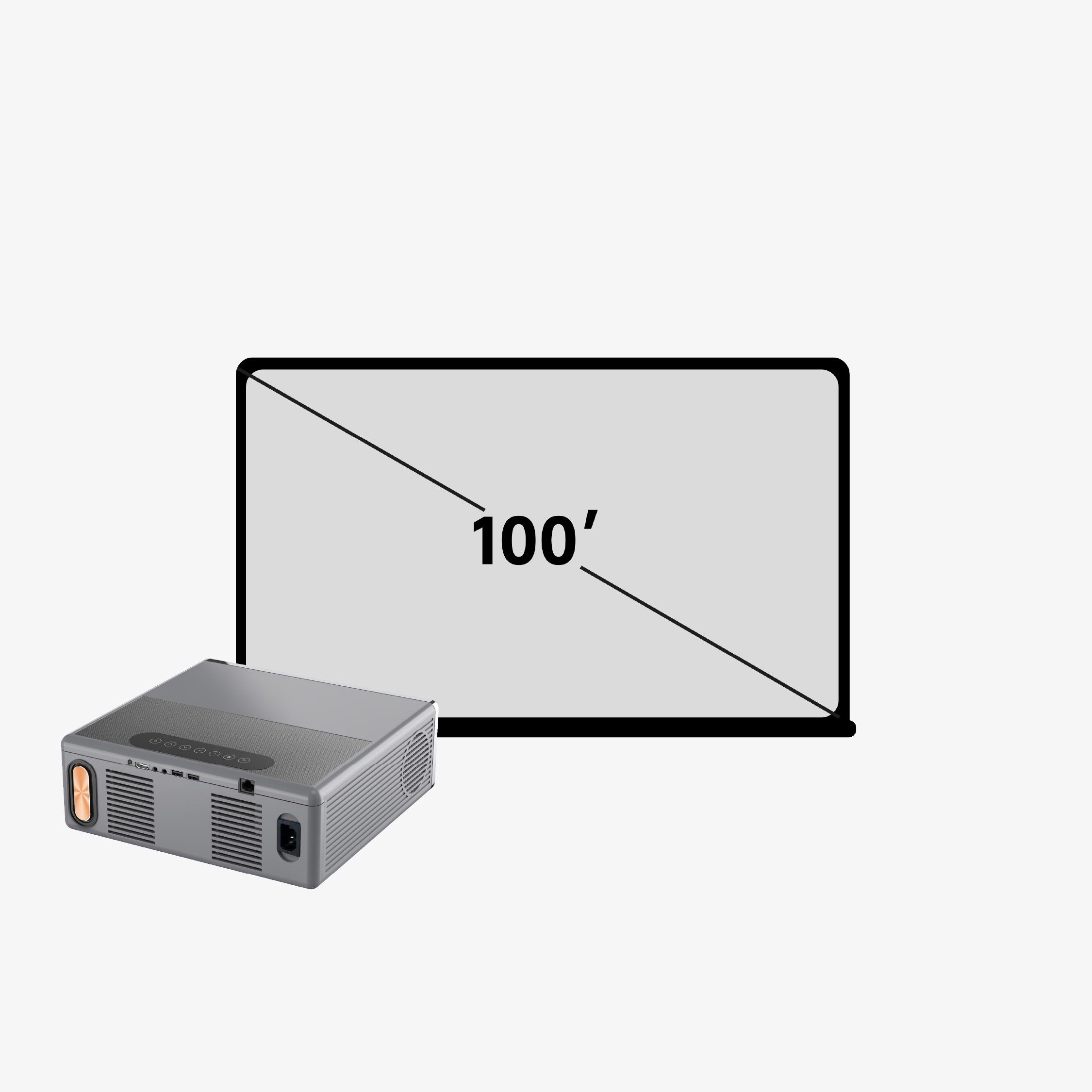 Heco 100” Inch Anti-Light Grey Projector Screen