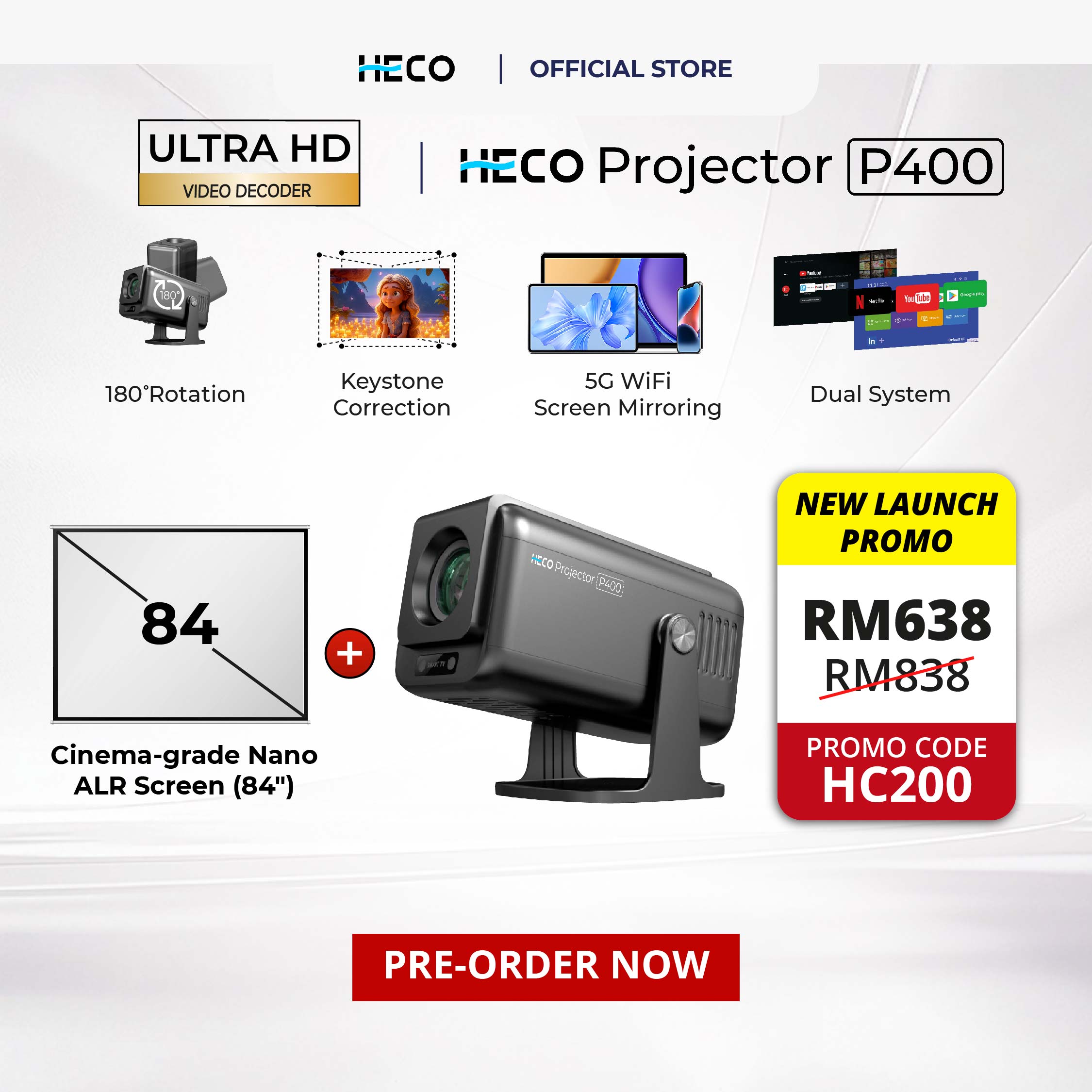 Heco Projector P400 (Early Bird Promo) - DCTB