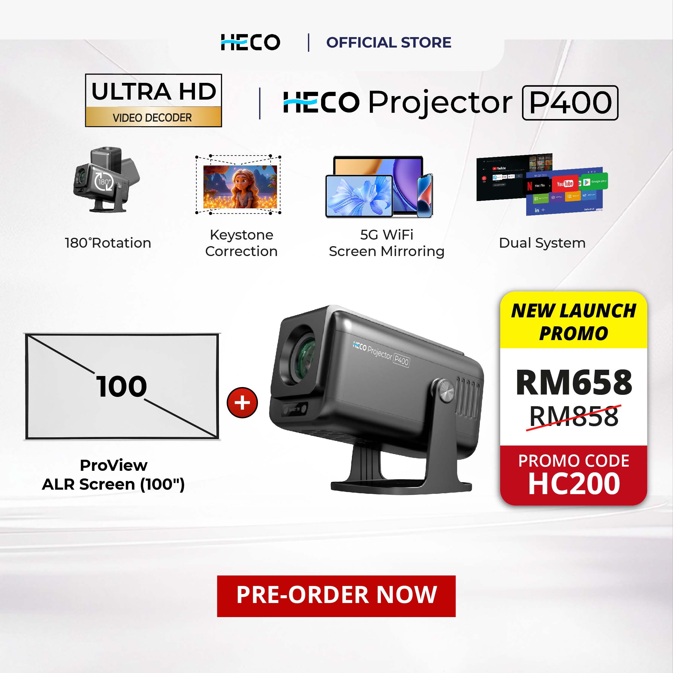 Heco Projector P400 (Early Bird Promo) - DCTB
