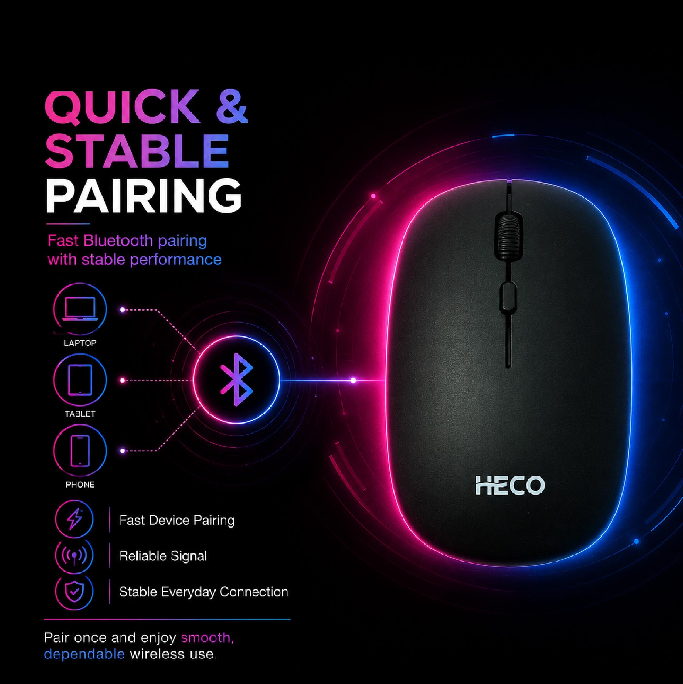 Heco Bluetooth Wireless Mouse - DCTB