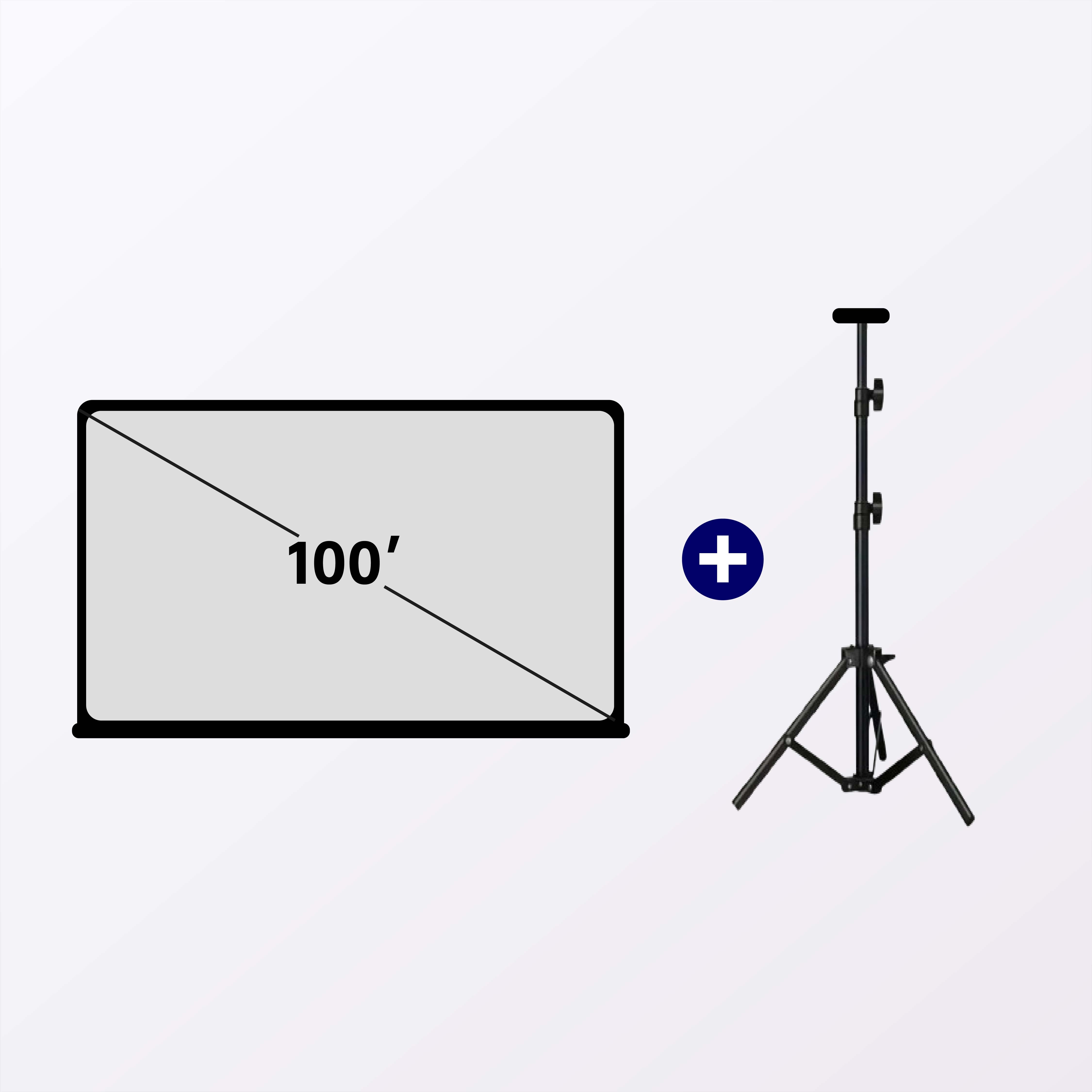 Heco 100” Inch Anti-Light Grey Projector Screen with Stand - DCTB