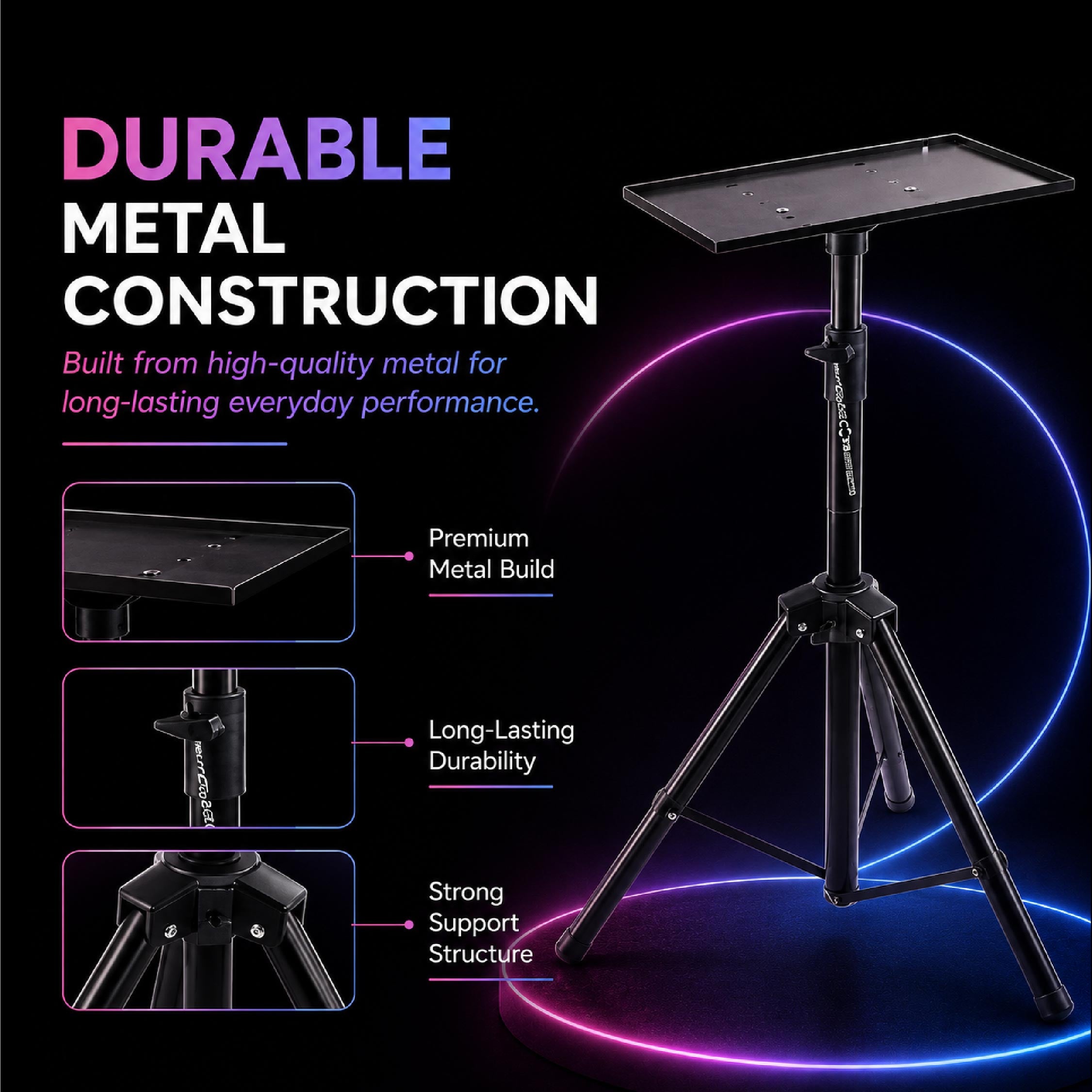 Heco 360° Adjustable Projector Stand With Tray - DCTB