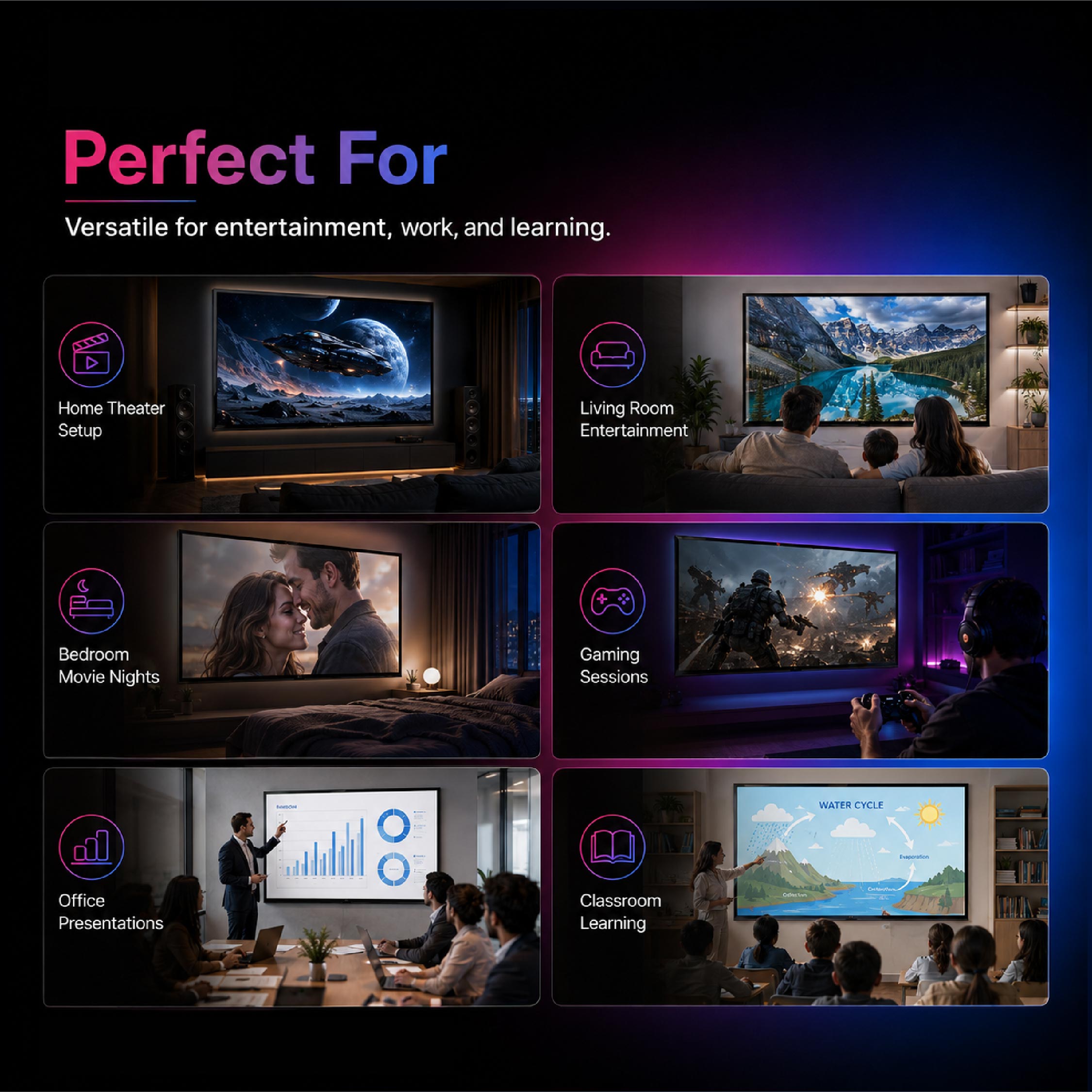 Heco 84” Inch Cinema-Grade Nano Anti-Light Screen - DCTB