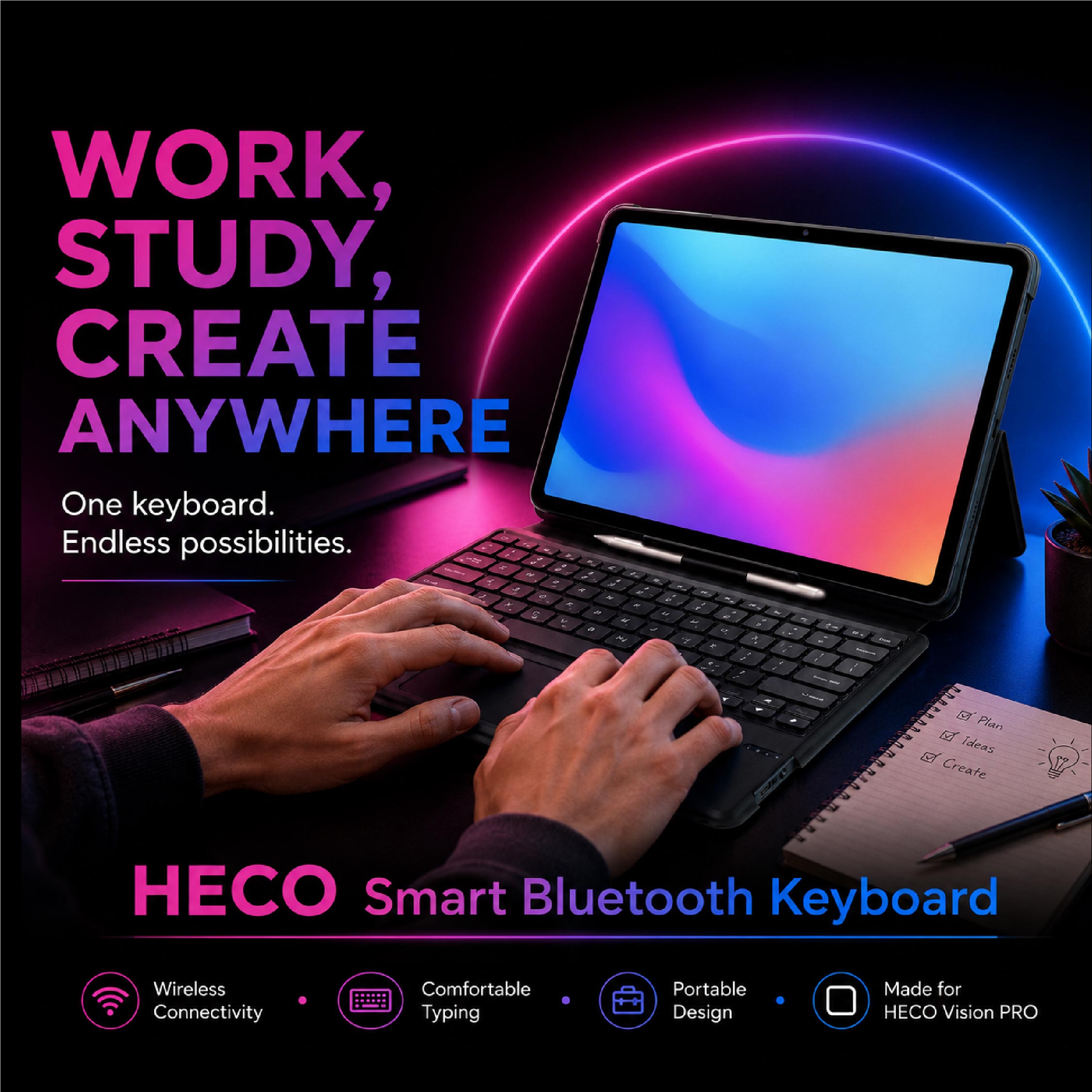 Heco Smart Bluetooth Keyboard ｜ Heco Vision PRO - DCTB