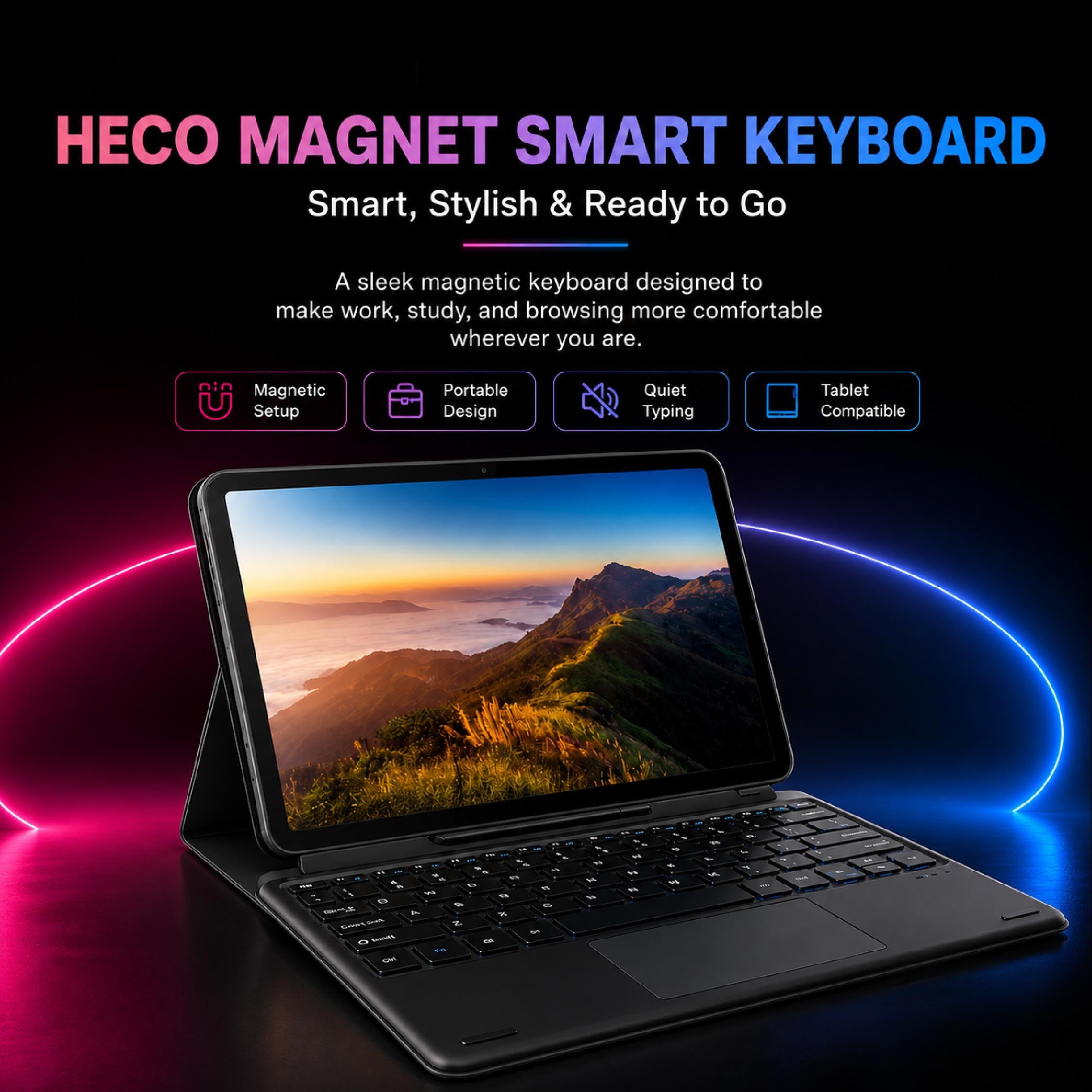Heco Vision Tablet Magnet Smart Keyboard (10.36' Inch)