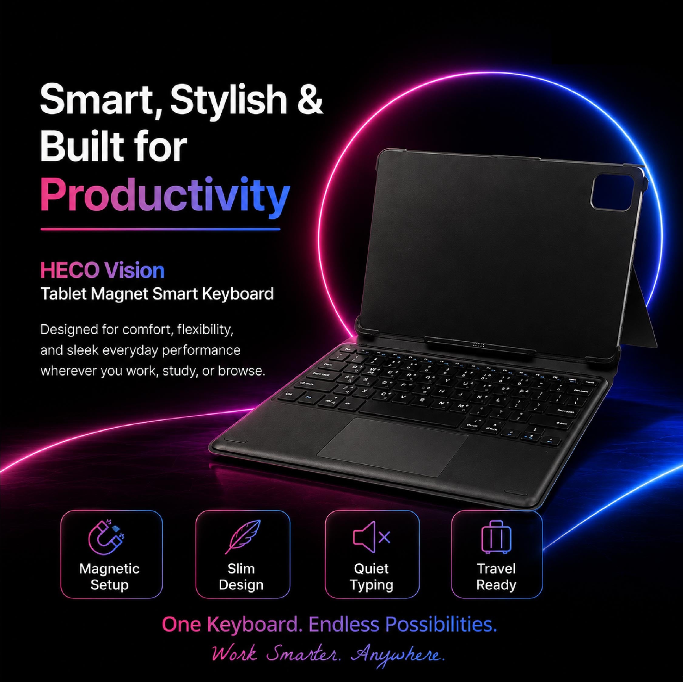 Heco Vision Tablet Magnet Smart Keyboard (10.36' Inch) - DCTB