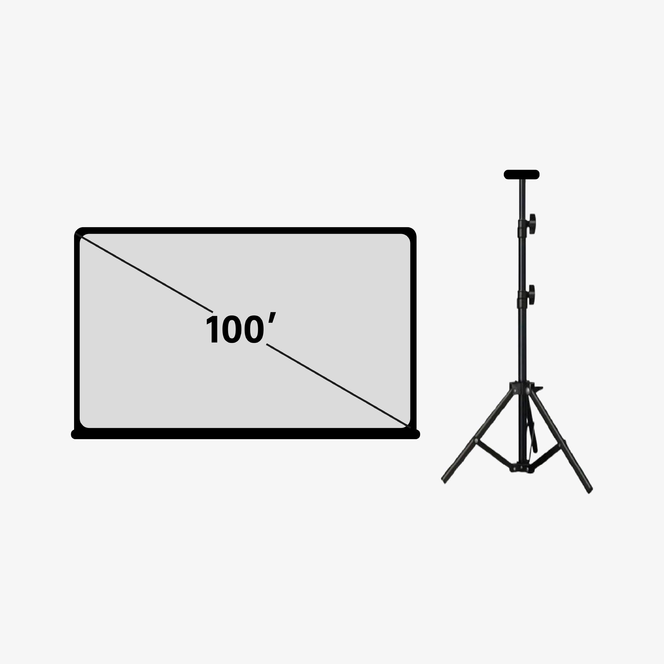 Heco 100” Inch Anti-Light Grey Projector Screen with Stand