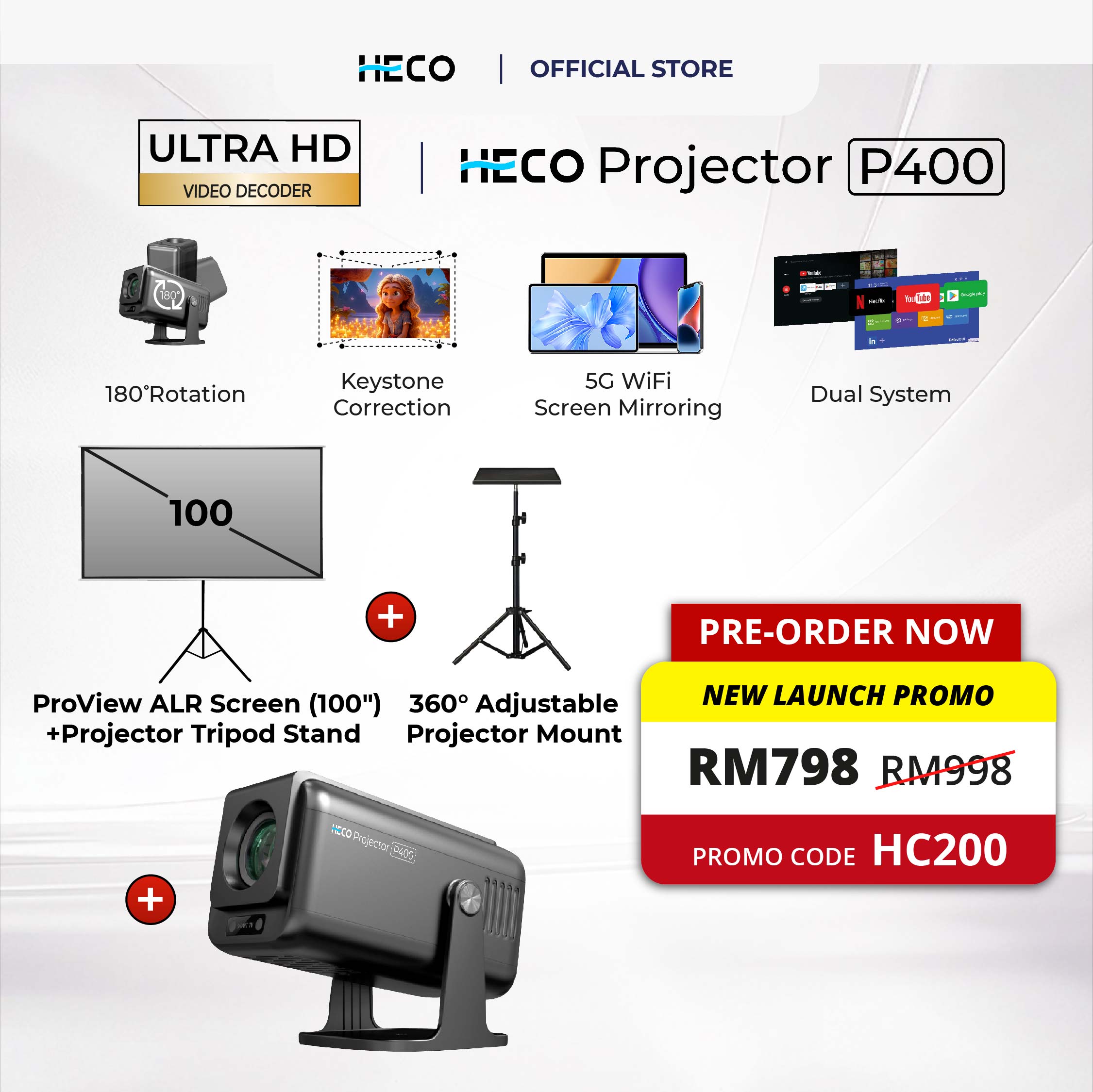 Heco Projector P400 (Early Bird Promo) - DCTB