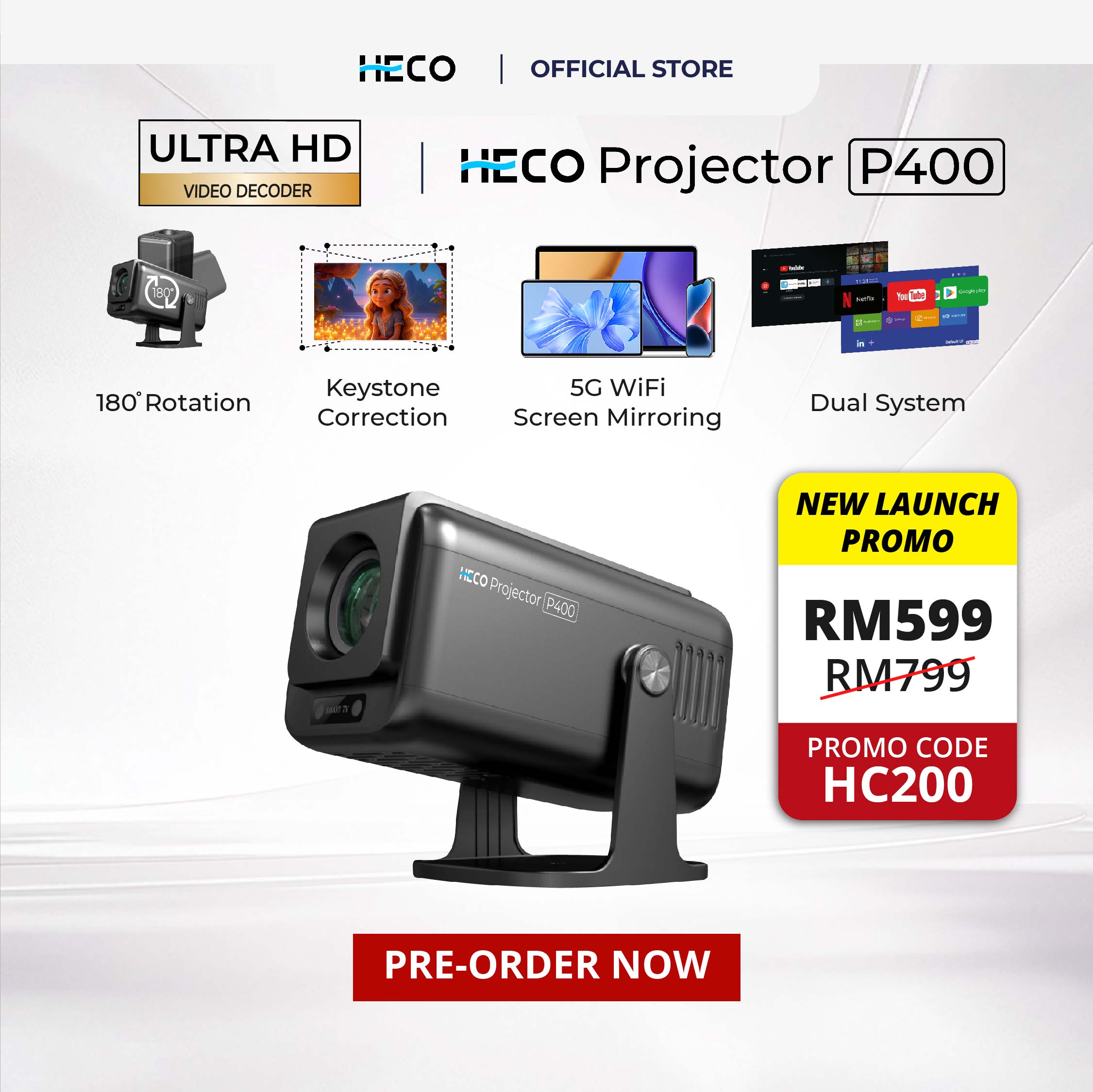 Heco Projector P400 (Early Bird Promo) - DCTB